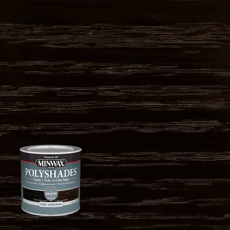 Minwax Minwax PolyShades Semi-Transparent Gloss Classic Black Stain/Polyurethane Finish 1/2 pt 214954444